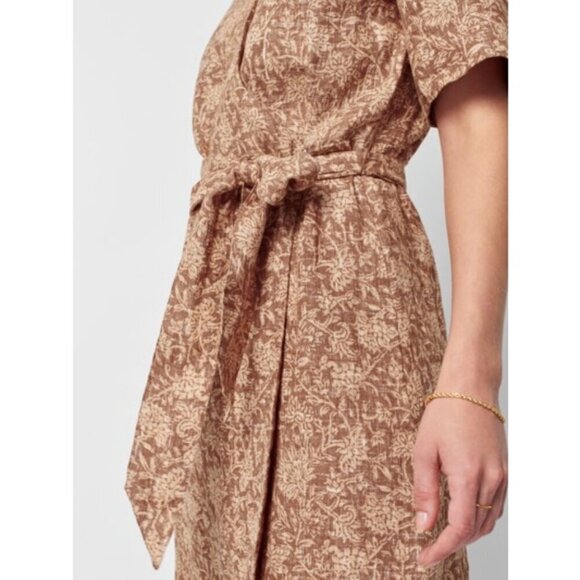 💕FAHERTY💕 Ashley Linen Dress ~ Bronze Riviera Floral XS NWT - Picture 5 of 16